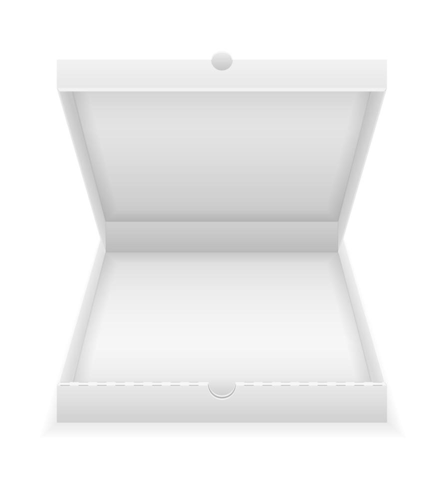 cardboard pizza box empty template stock vector illustration isolated on white background