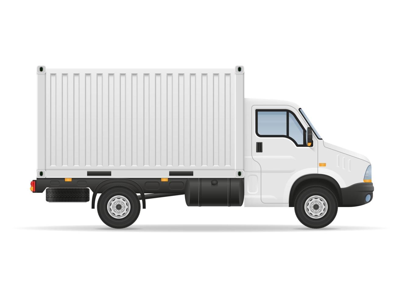 small truck van lorry for transportation of cargo goods stock vector illustration isolated on white background