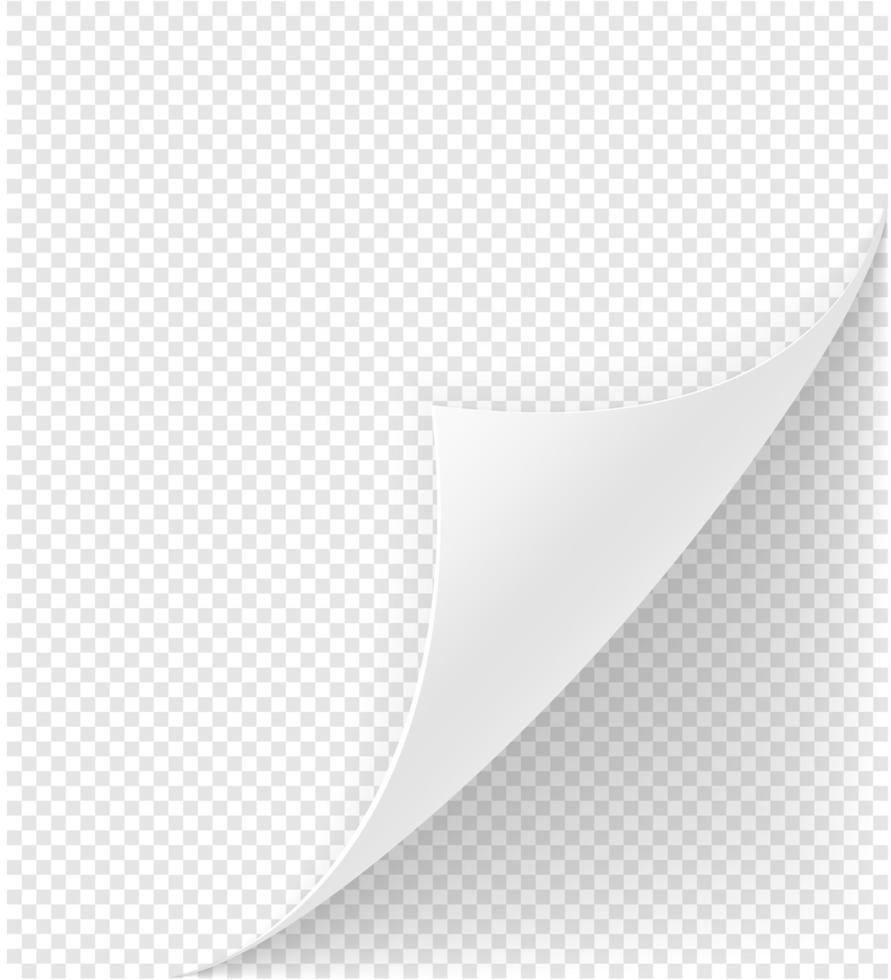 Esquina doblada de la ilustración de vector de stock de papel aislado sobre fondo blanco