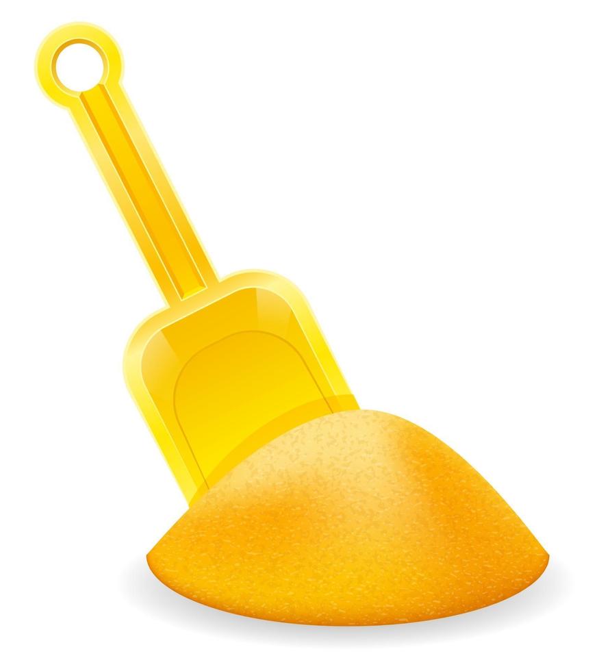 yellow shovel childrens toy for sand stock vector illustration isolated on white background