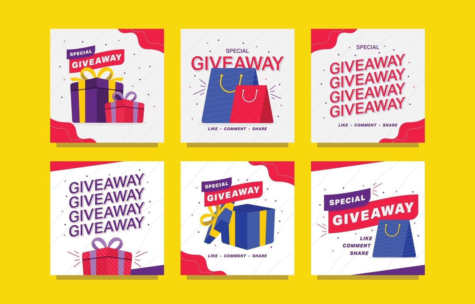 Giveaway Design Template for Social Media Post vector