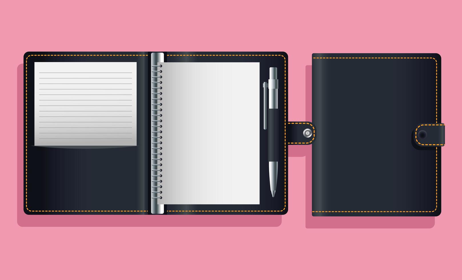 notebook agend black mockup icon vector