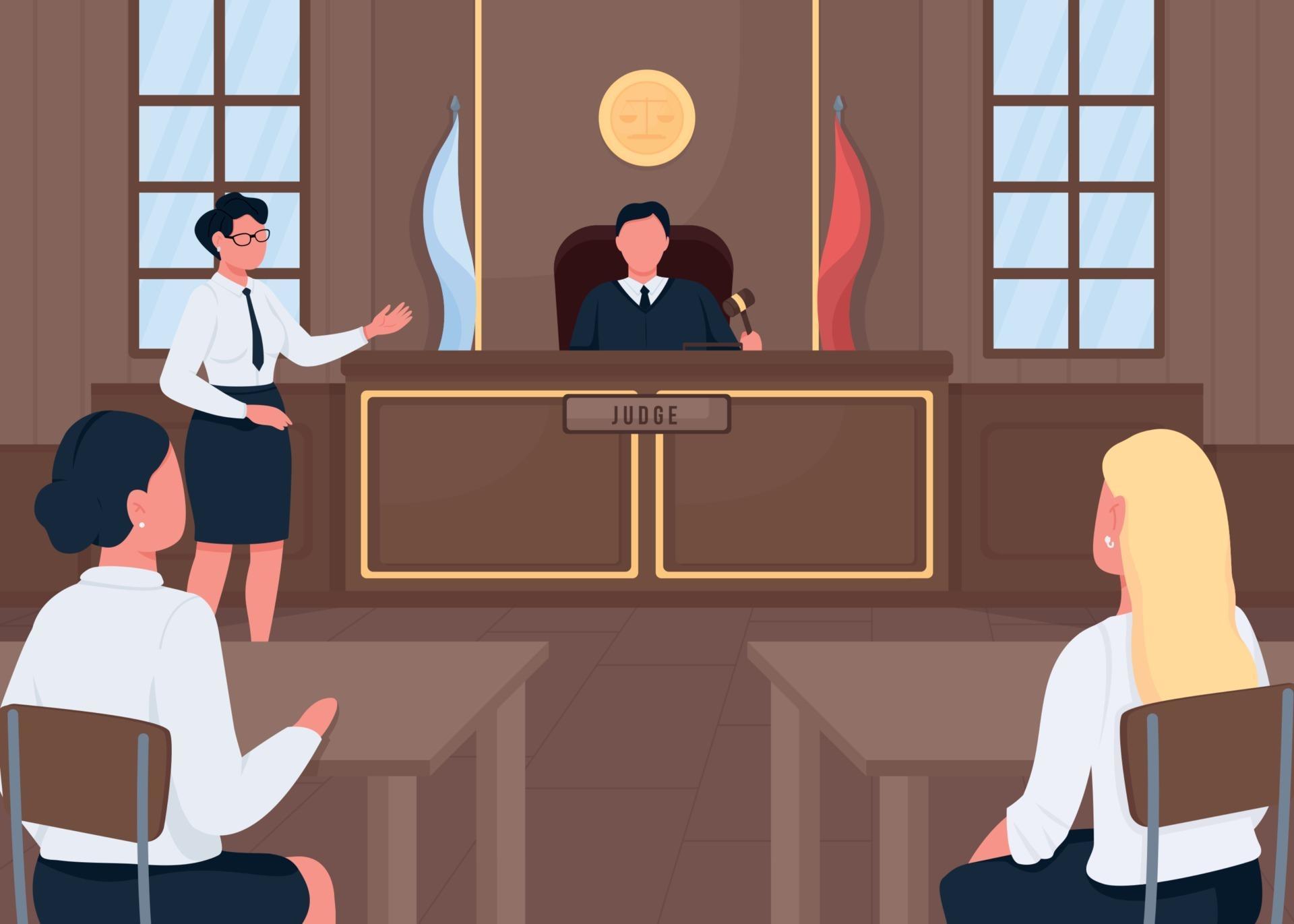 Attorney in legal court flat color vector illustration 2523602 Vector