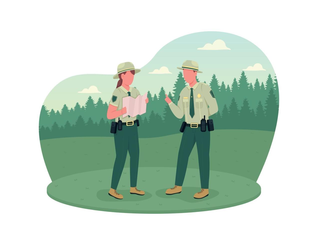 Environmental police 2D vector web banner
