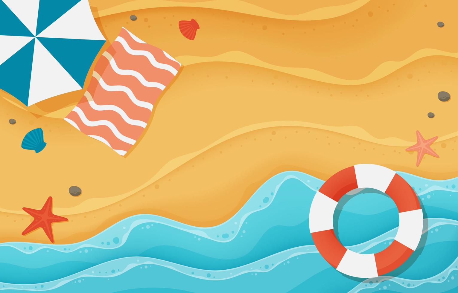 Beach Summer Scenic Background vector