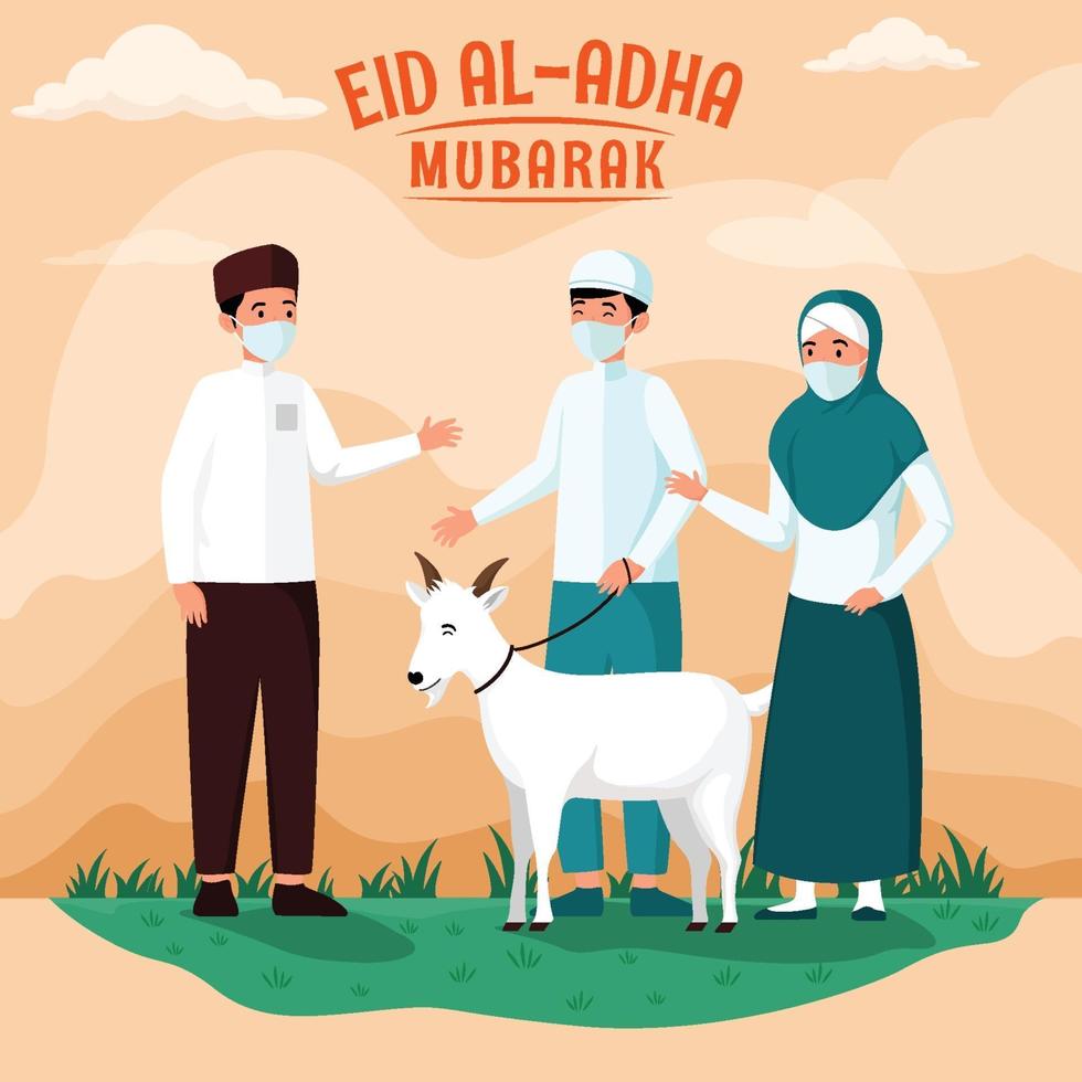 reunión de eid al adha con protocolo vector