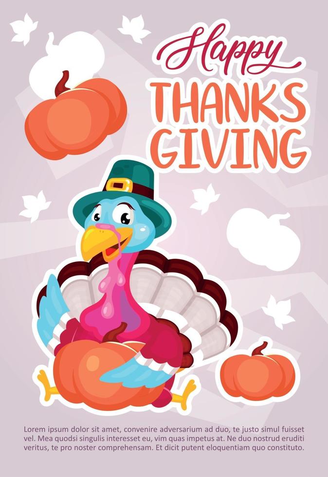 Happy Thanksgiving day poster vector template