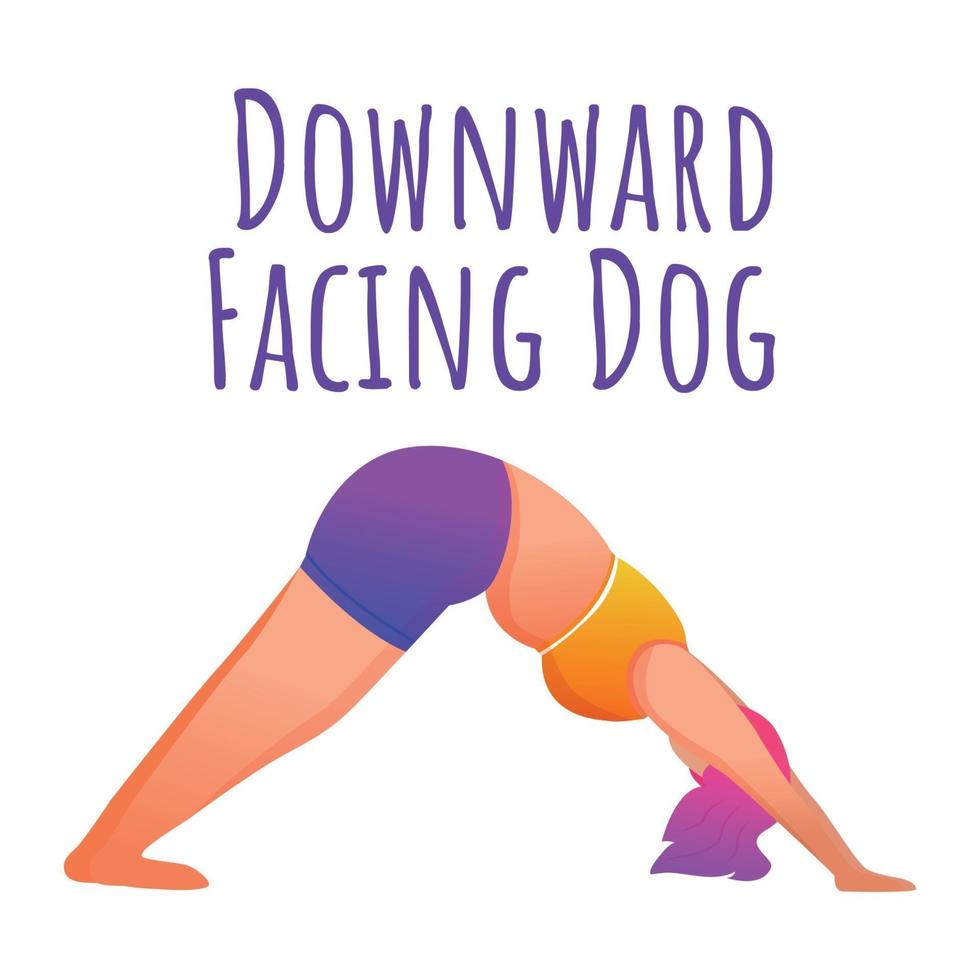 Downward facing dog pose social media post mockup vector