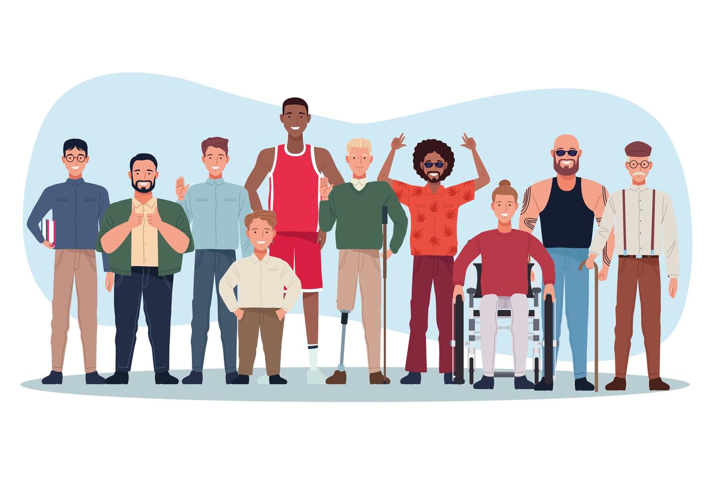 perfectly imperfect people group characters vector