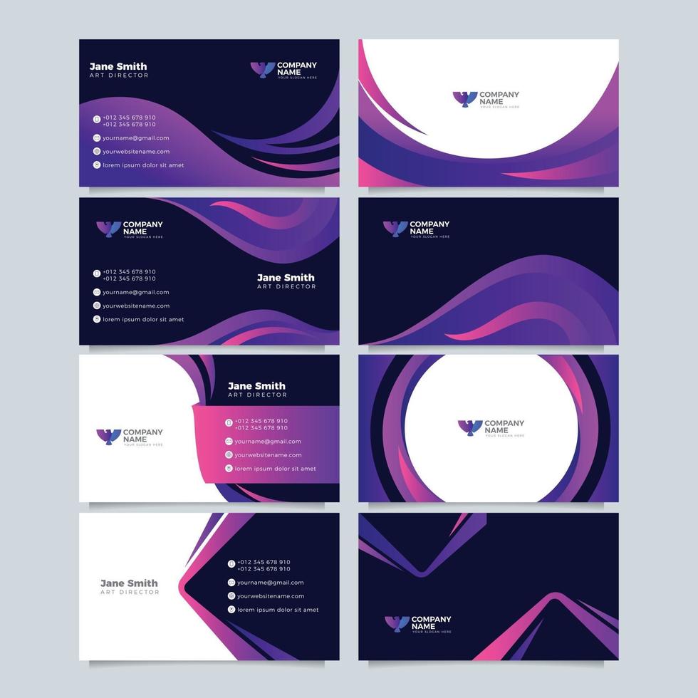 Modern Future Themed Name Cards For Business vector