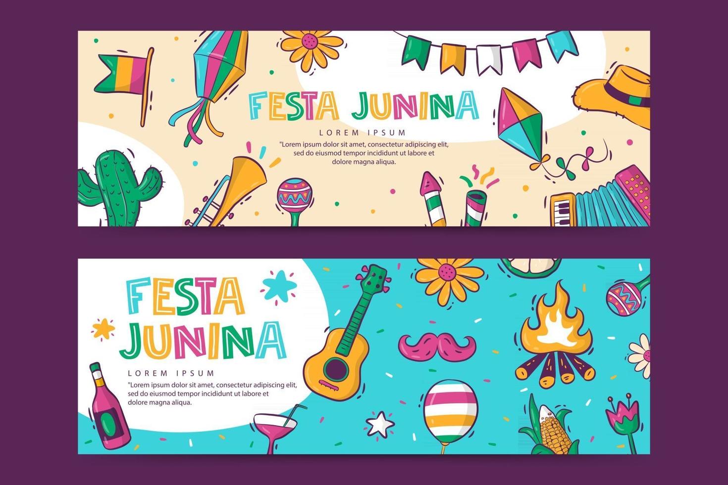 plantilla de banner de festa junina vector