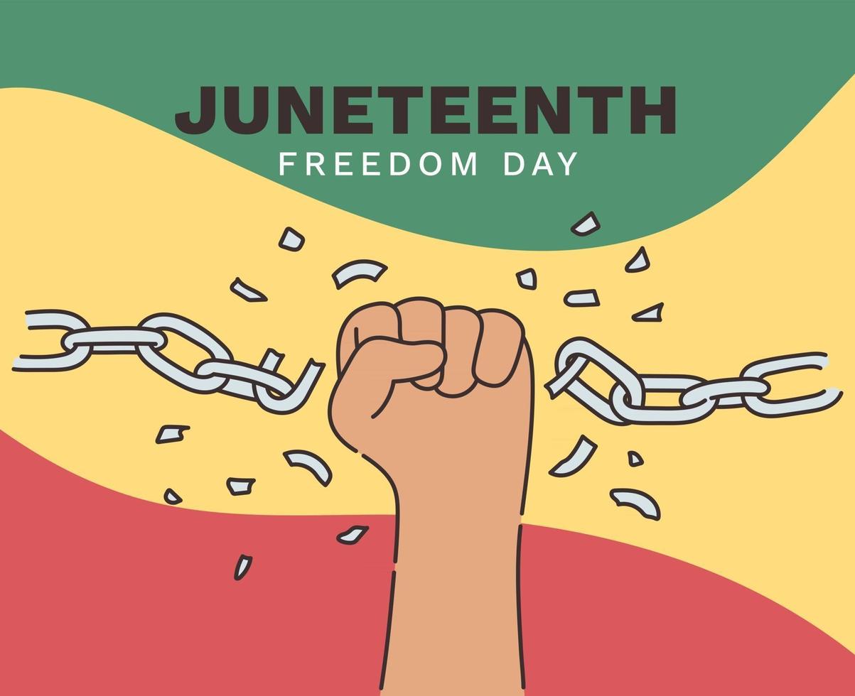 15 de junio día de la independencia día de la libertad o de la emancipación feriado anual estadounidense celebrado el 19 de junio cartel de la historia y el patrimonio afroamericano vector