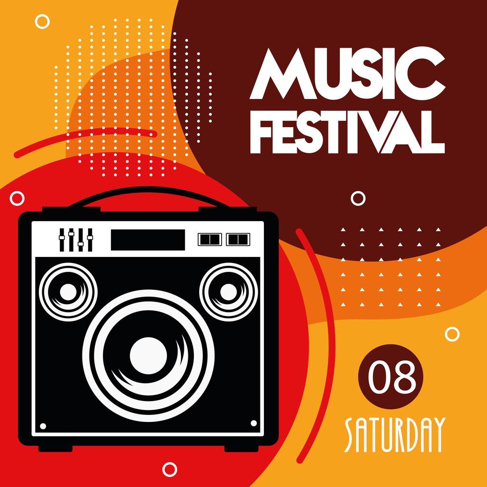 music festival poster with speaker and date vector