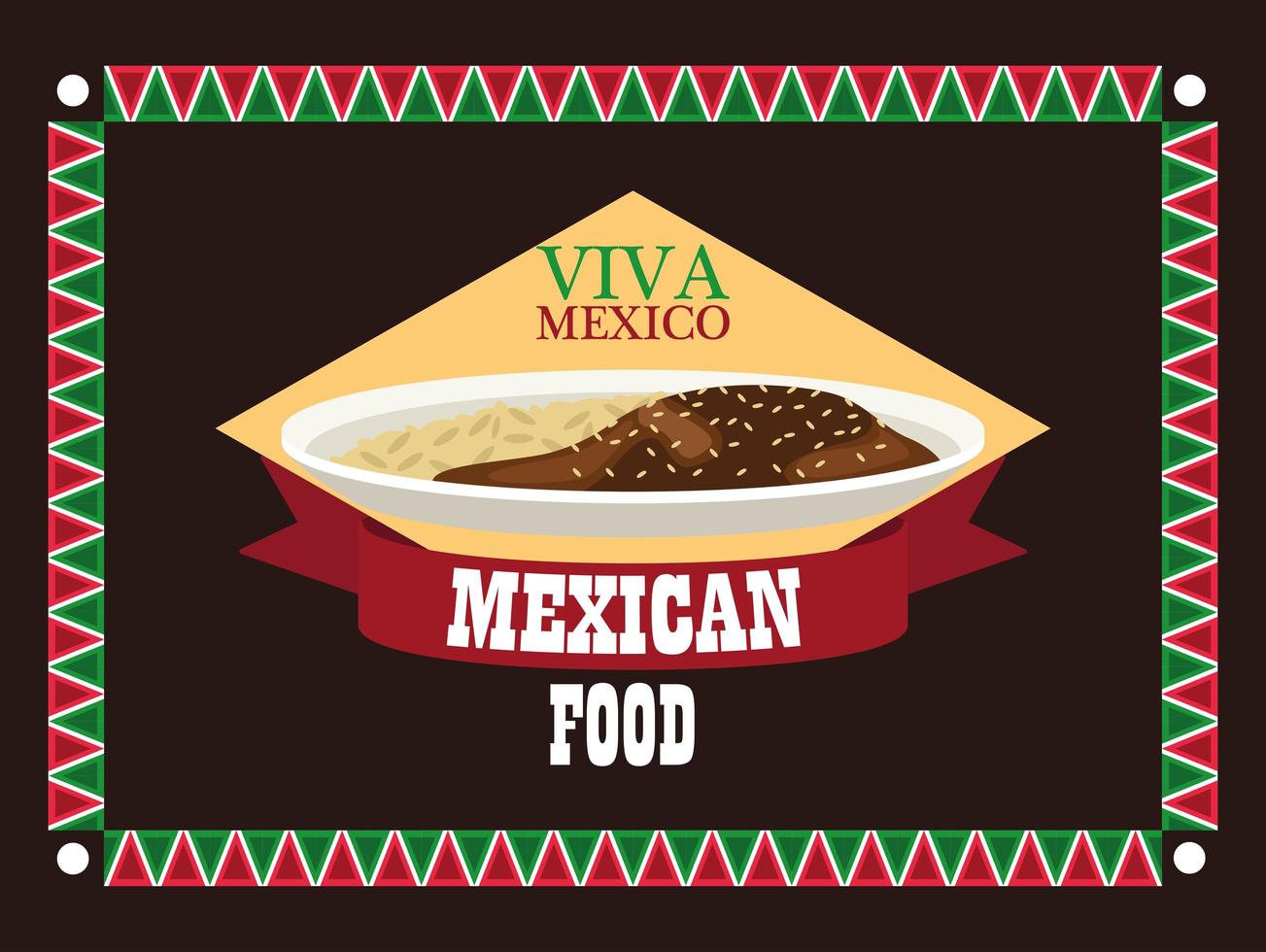 Cartel de letras de comida mexicana con plato de frijoles refritos vector