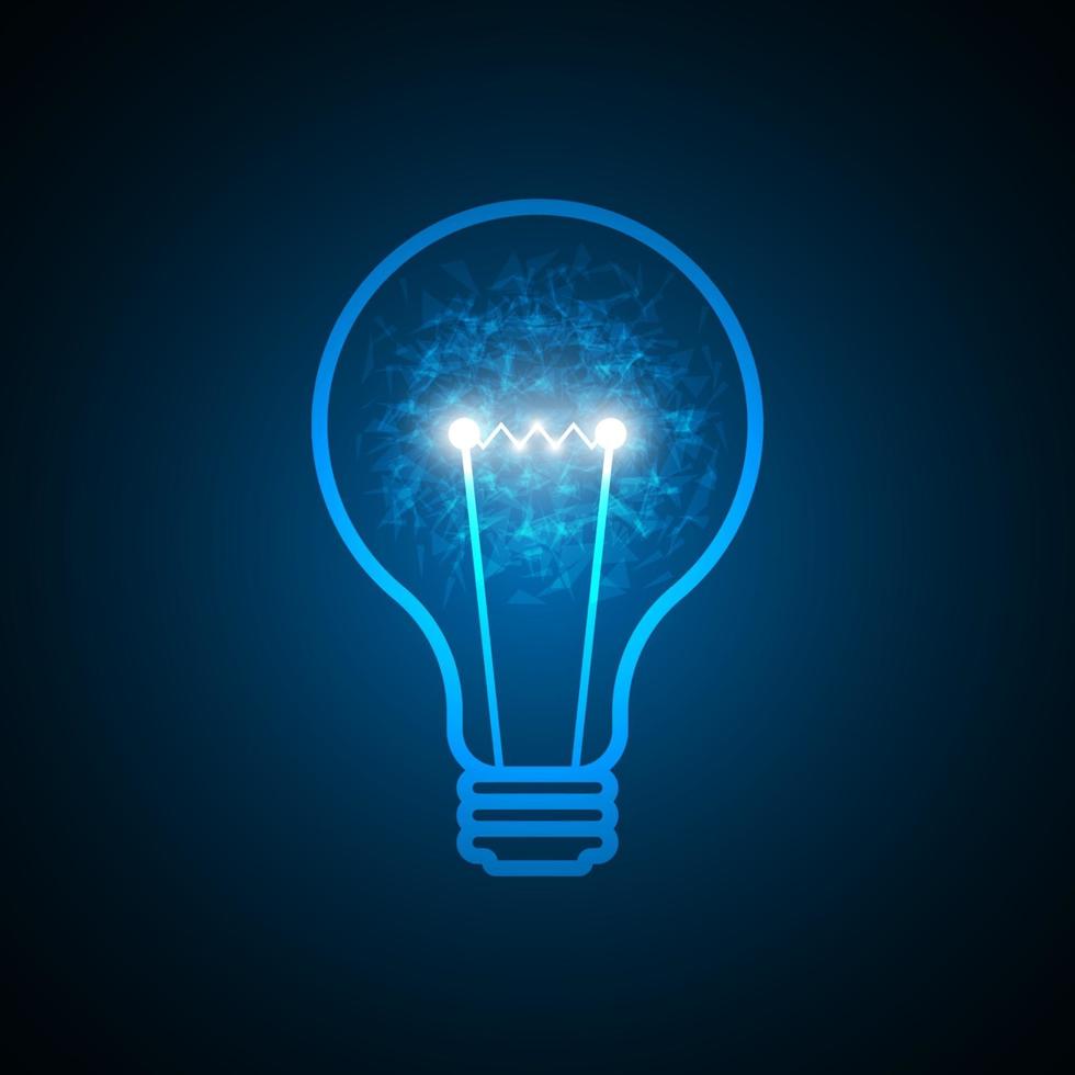 Vector lamp design in creative ideas on a dark blue background