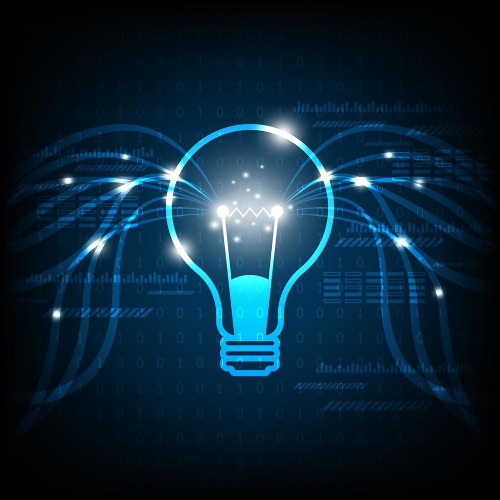 Innovative ideas are flowing on a dark blue background vector