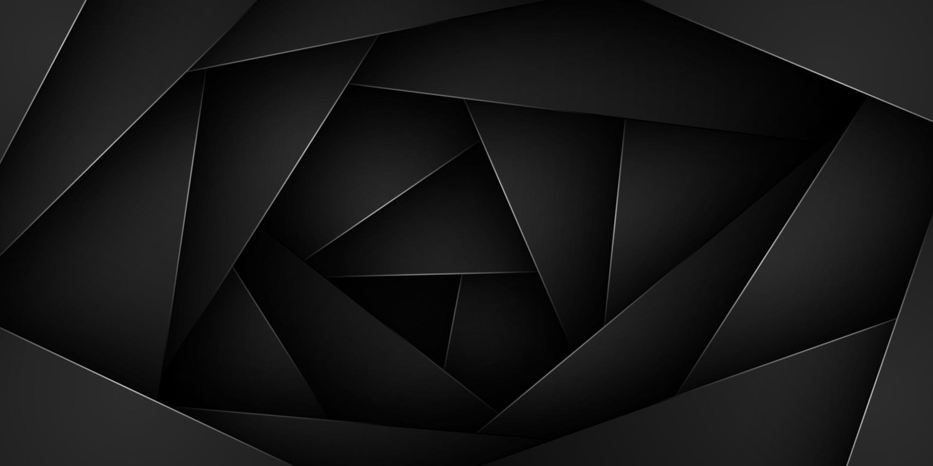 Black abstract vector background with overlapping characteristics