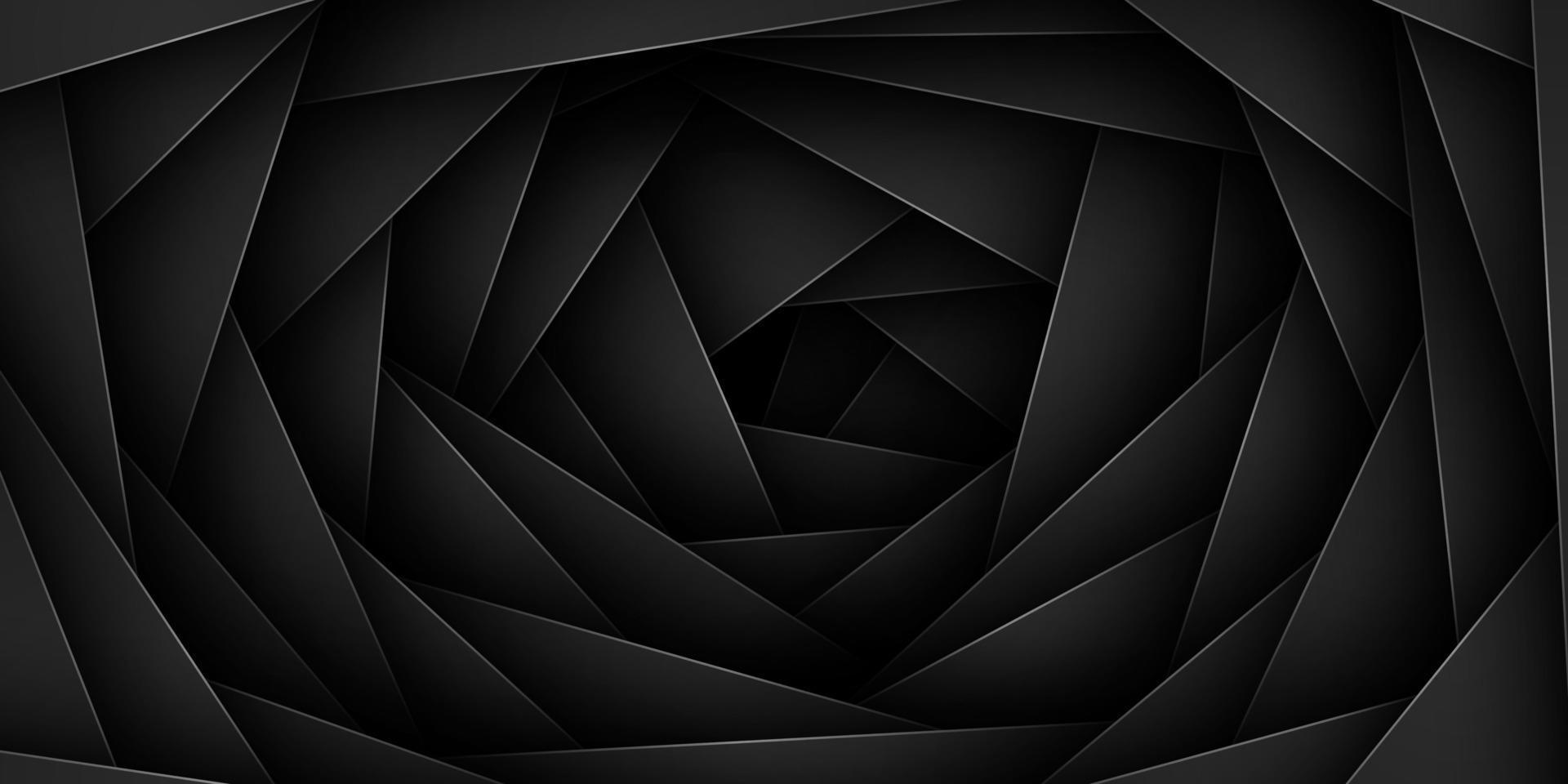 Black abstract vector background with overlapping characteristics