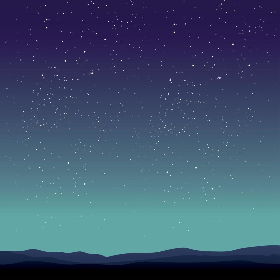 Starry black and blue sky with flying comets vector