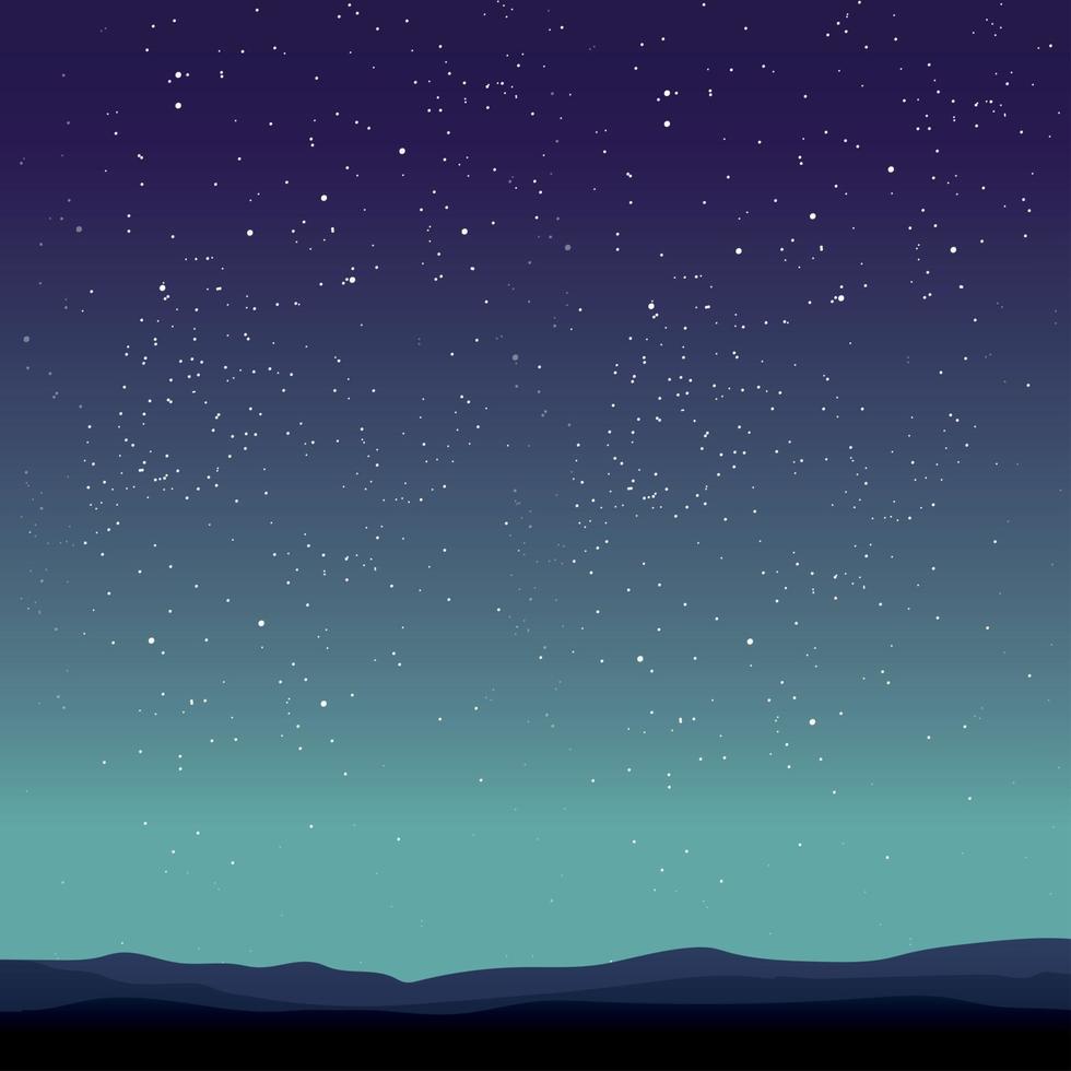 Starry black and blue sky with flying comets vector