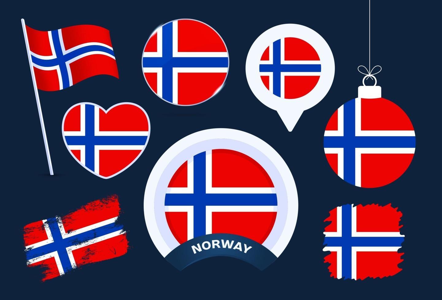 colección de vectores de bandera de noruega