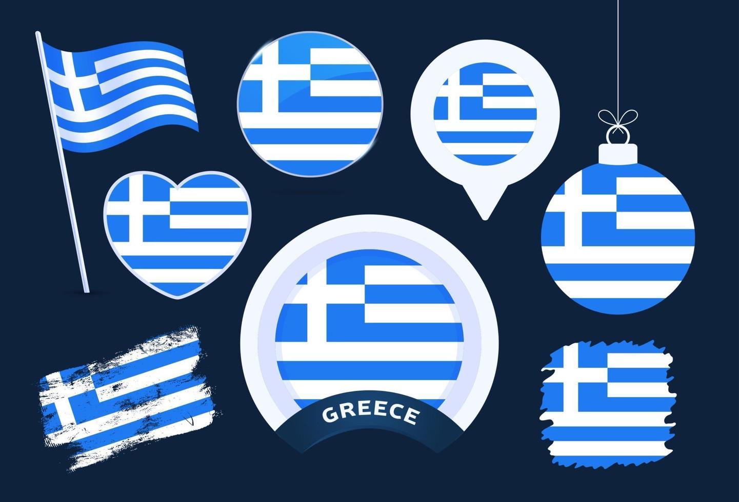 colección de vectores de bandera de grecia