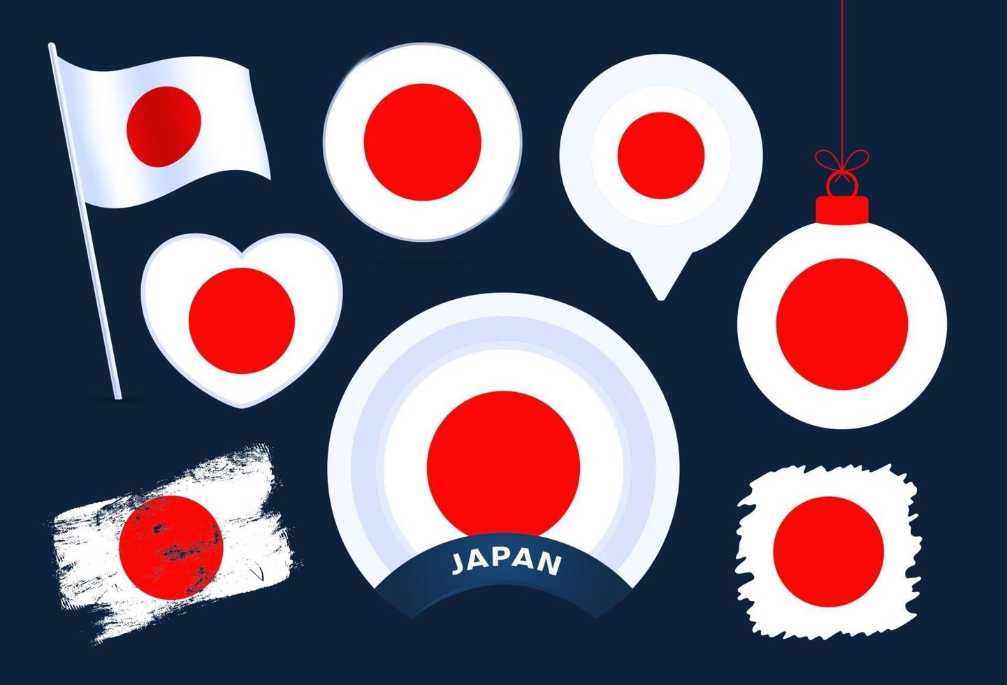 colección de vectores de bandera de japón