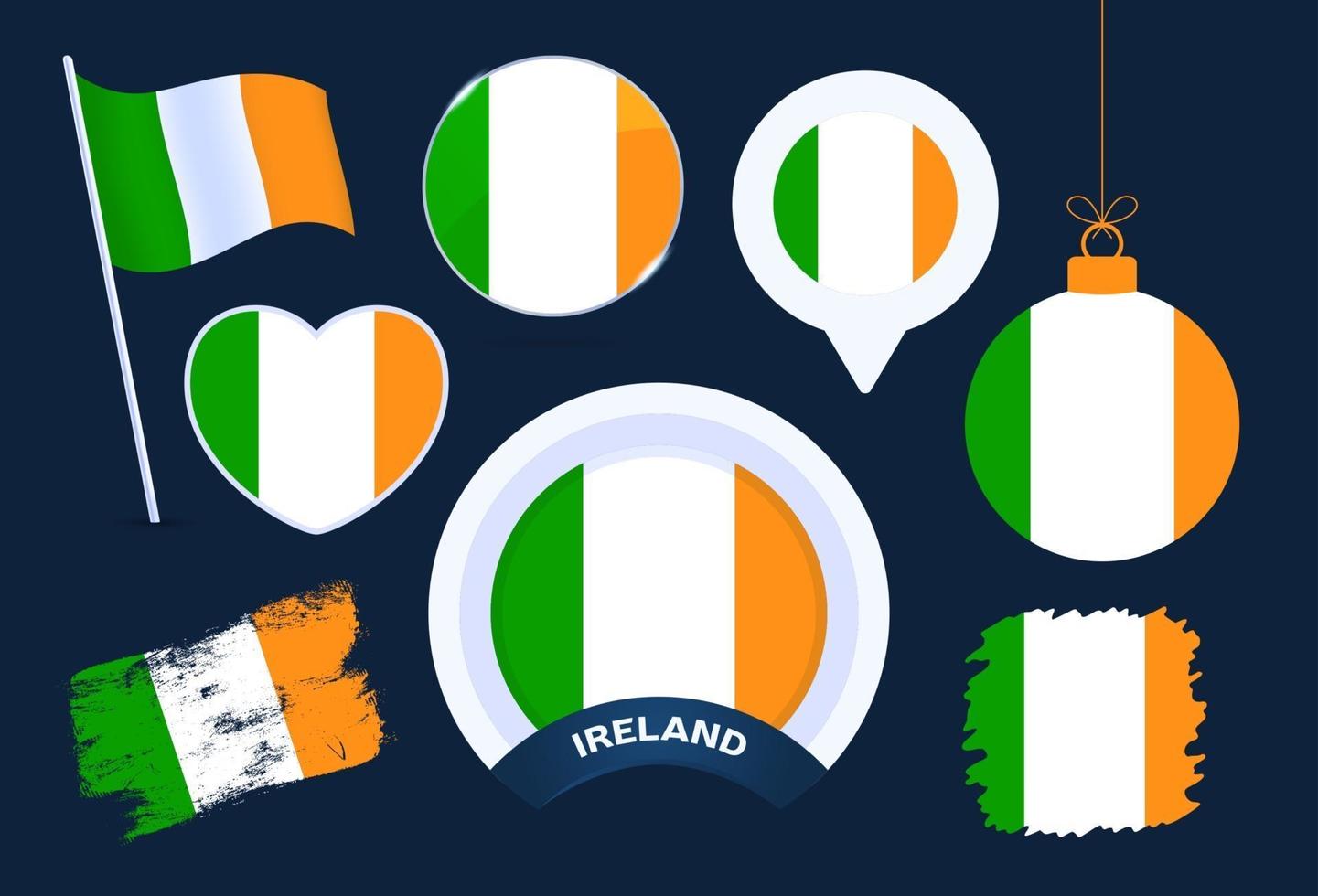 colección de vectores de bandera de irlanda