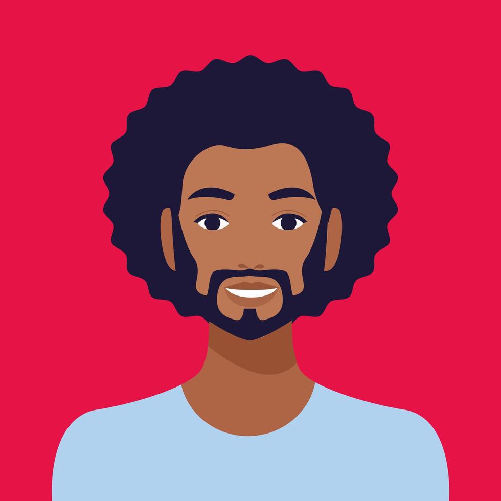 afro man ethnicity avatar character vector