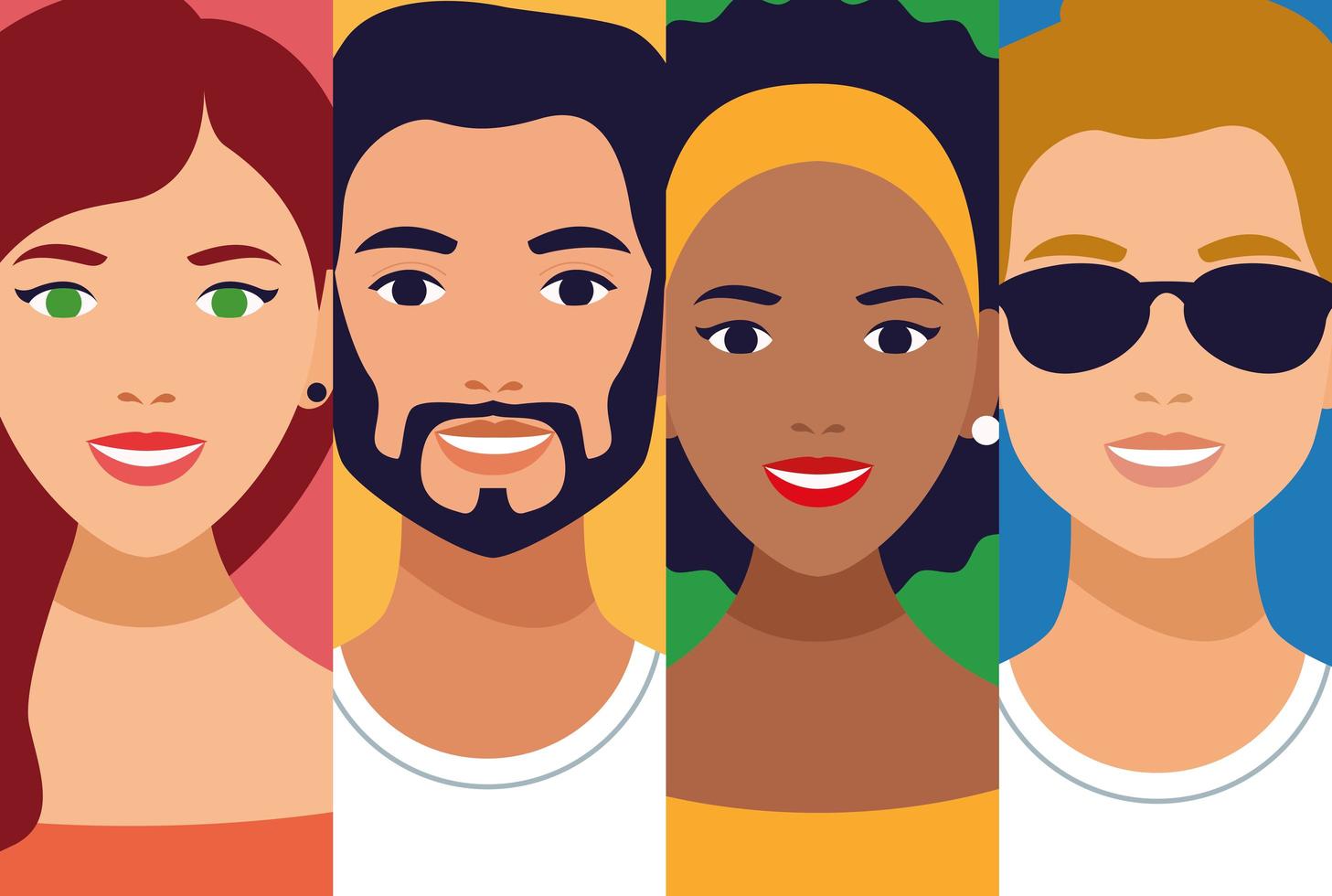 national hispanic heritage celebration with people characters vector