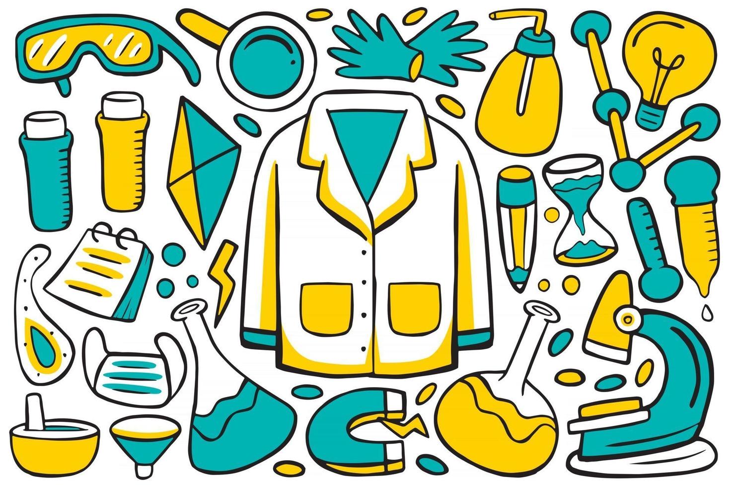 Science Doodle Vector in Flat Design Style