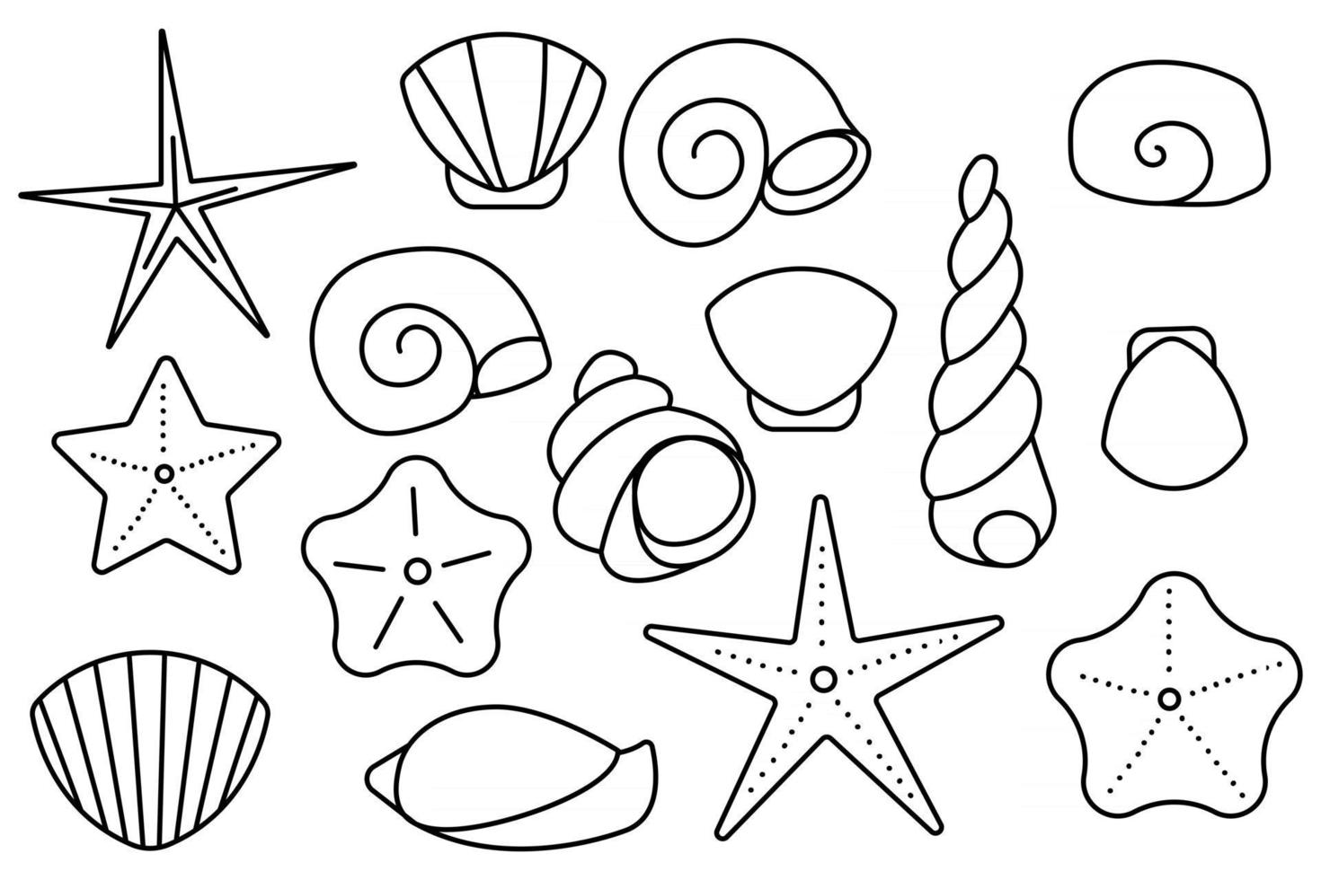Set of molluscs sea shells Ocean sand seashells vector