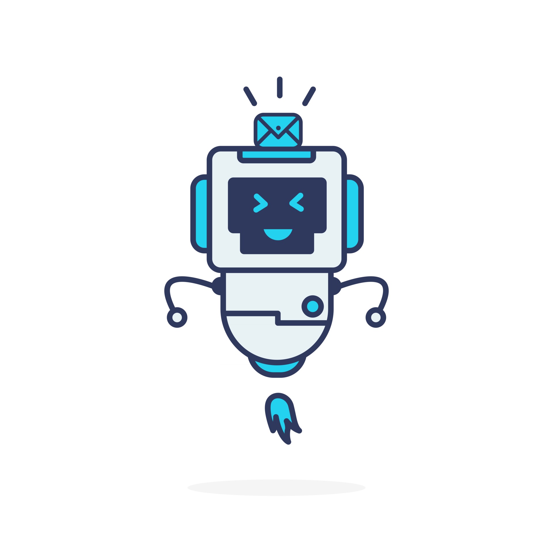 very happy robot cute character simple illustration with message 2525732 Vector Art at