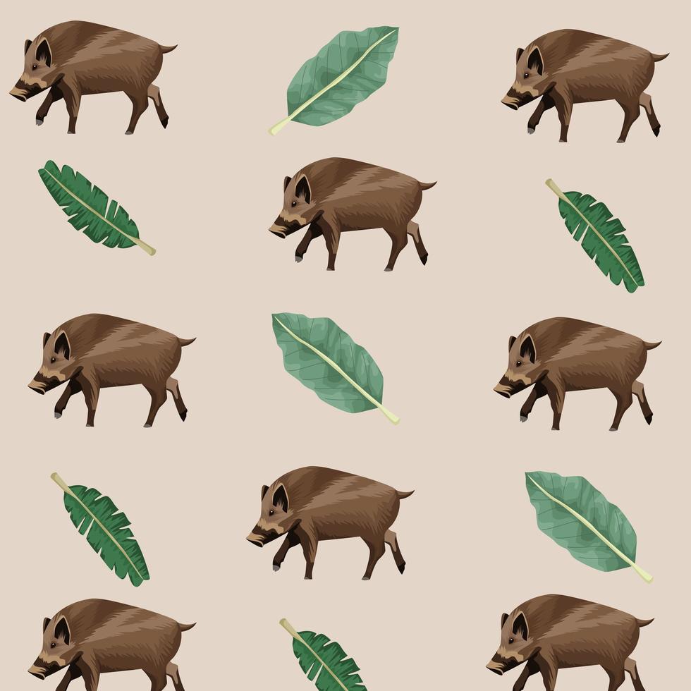 tapires salvajes animales patrón de fondo vector