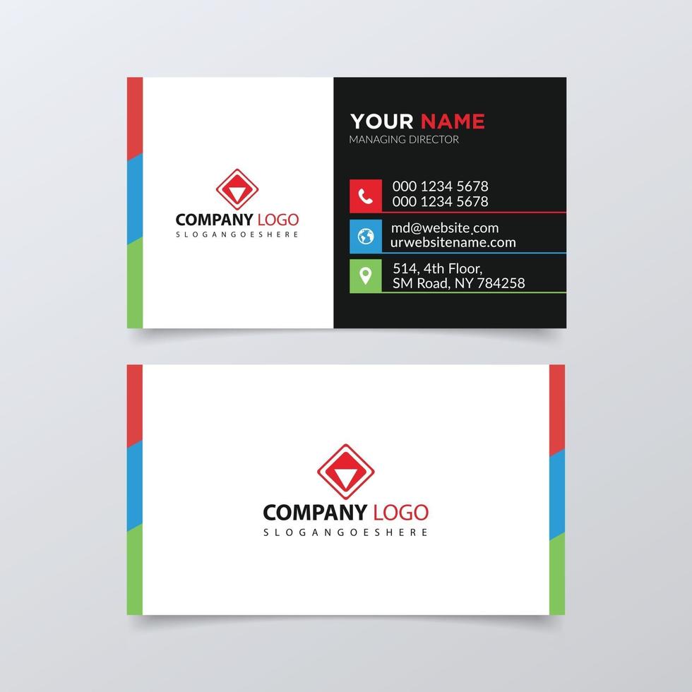 Creative and  Modern corporate business card design template vector