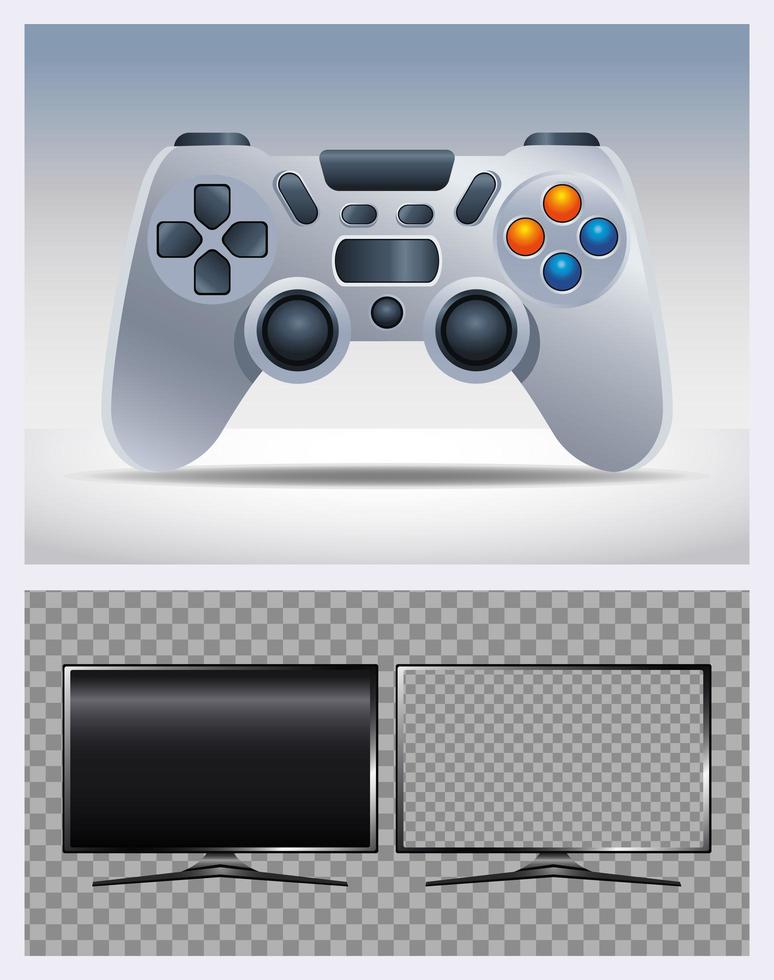 computer monitor display with video game control vector