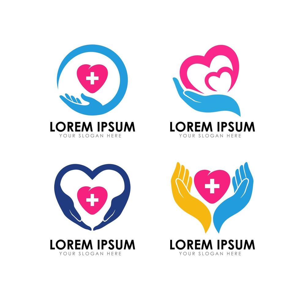 hand care logo design template vector icon
