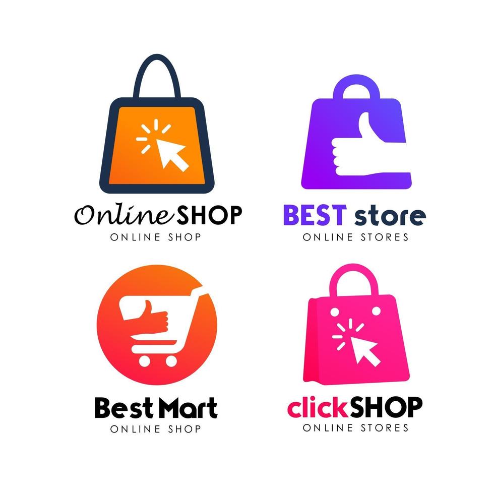 shopping store logo design vector