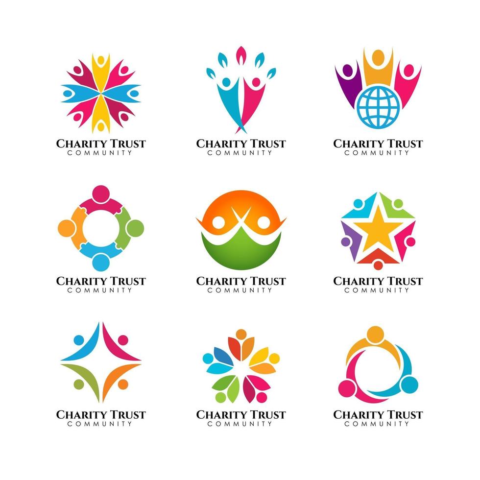 Charity and community logo template vector icon