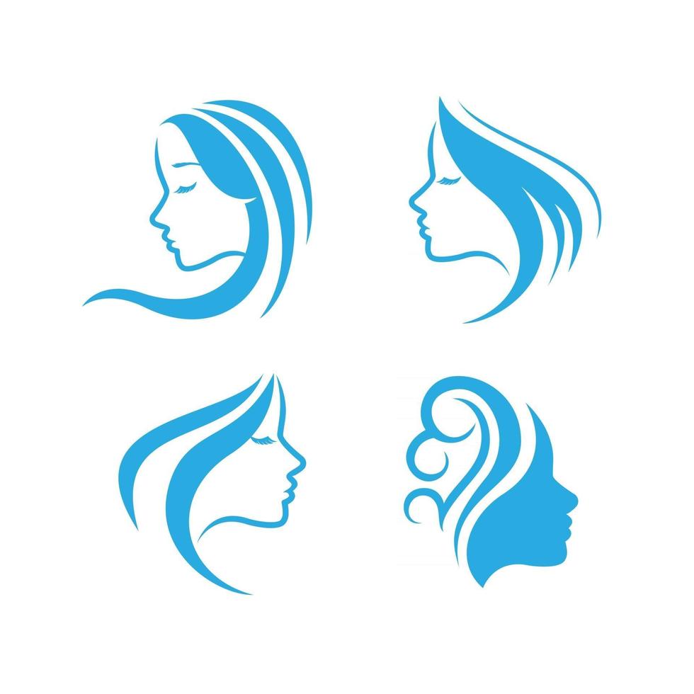 Beauty logo template woman silhouette logo template vector