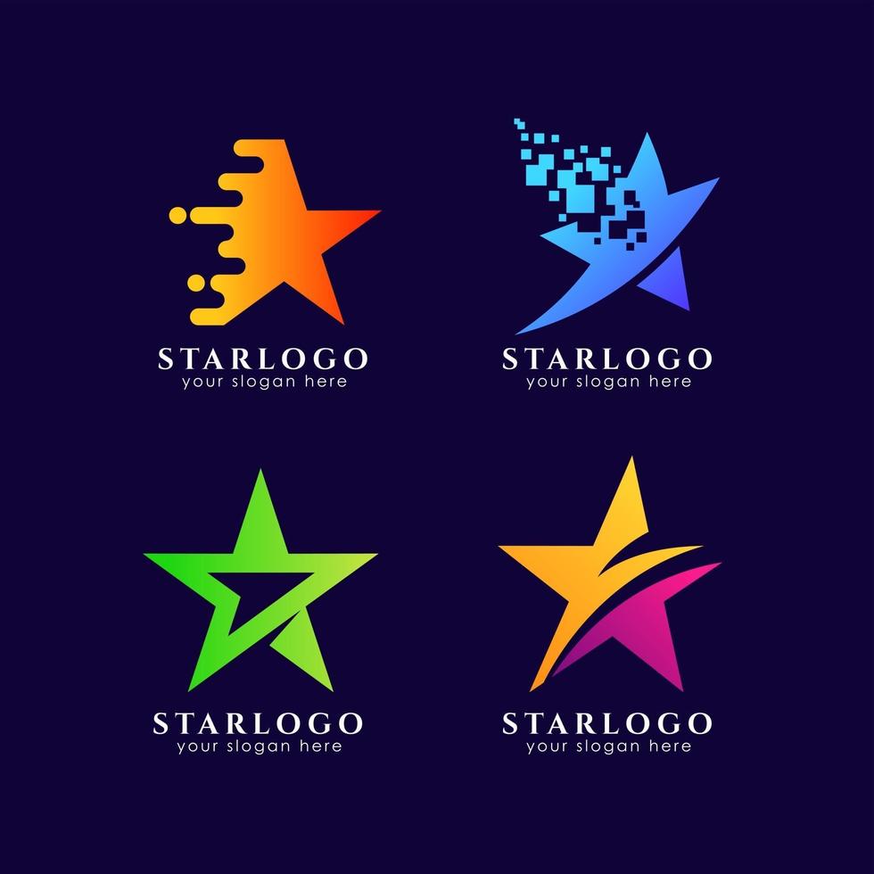 plantilla de logotipo de estrella creativa en estilo de color degradado vector