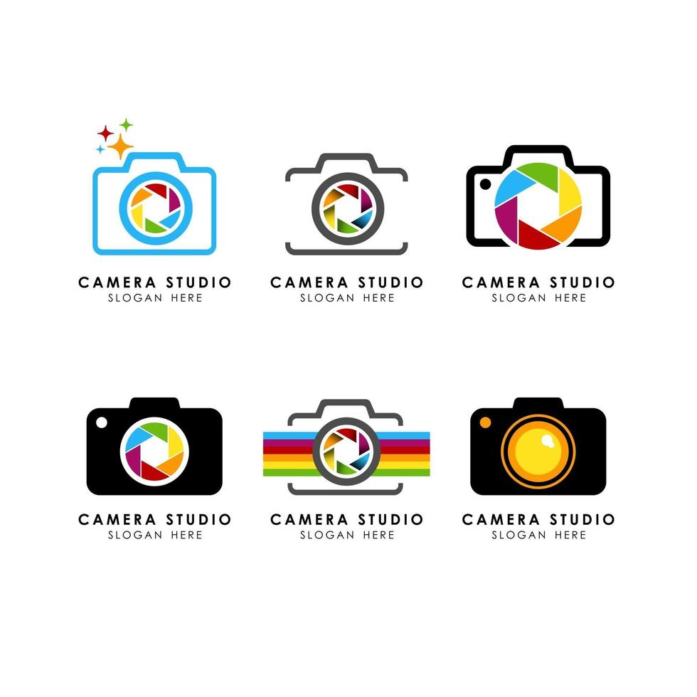 Camera logo template vector icon