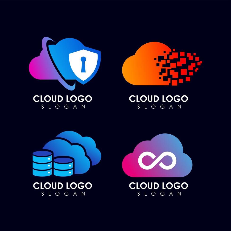 cloud tech logo icon symbol vector