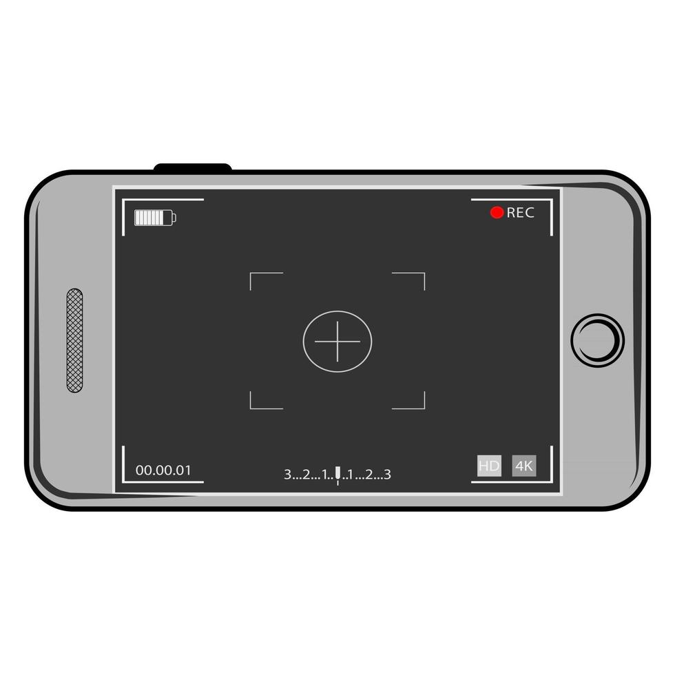 Camera screen phone mobile interface app vector