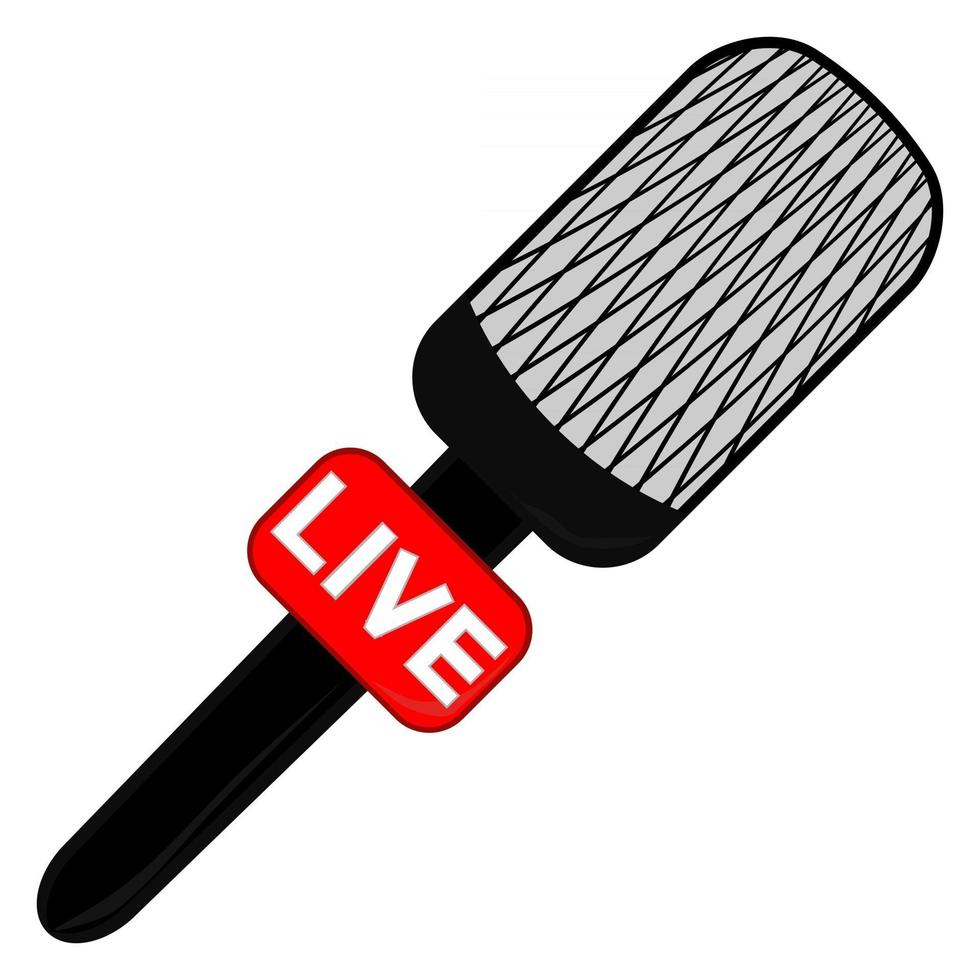 Microphone in flat style for live broadcasting vector