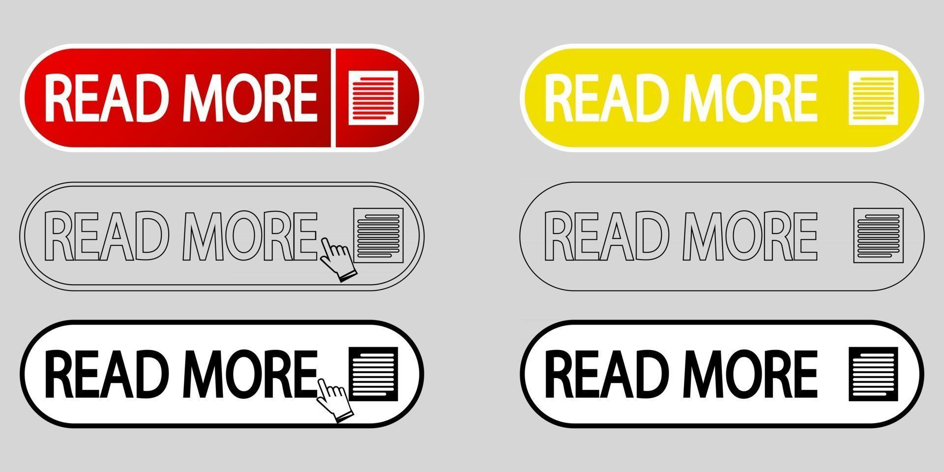 Read More colorful and outline buttons vector