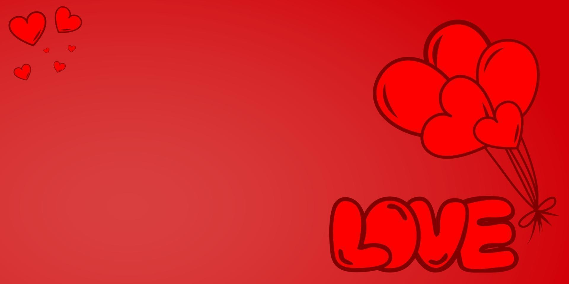 Love balloons background vector