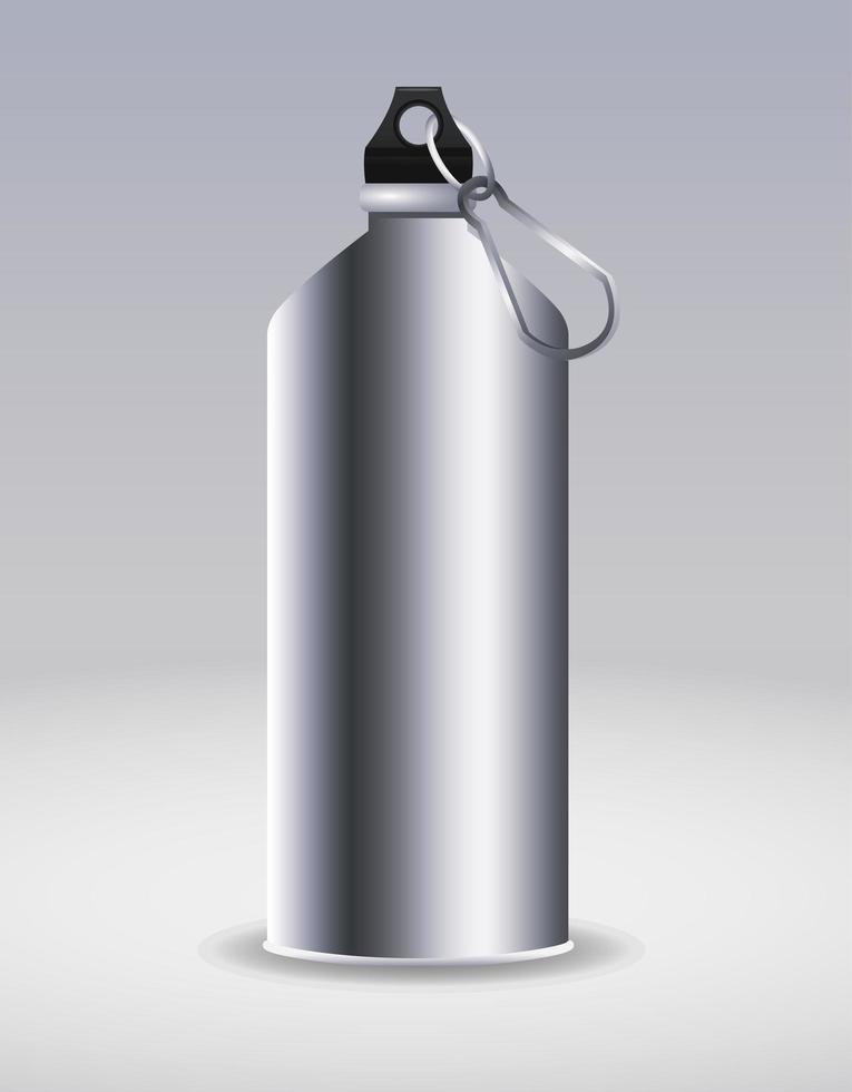 icono de marca de botella de agua de aluminio vector