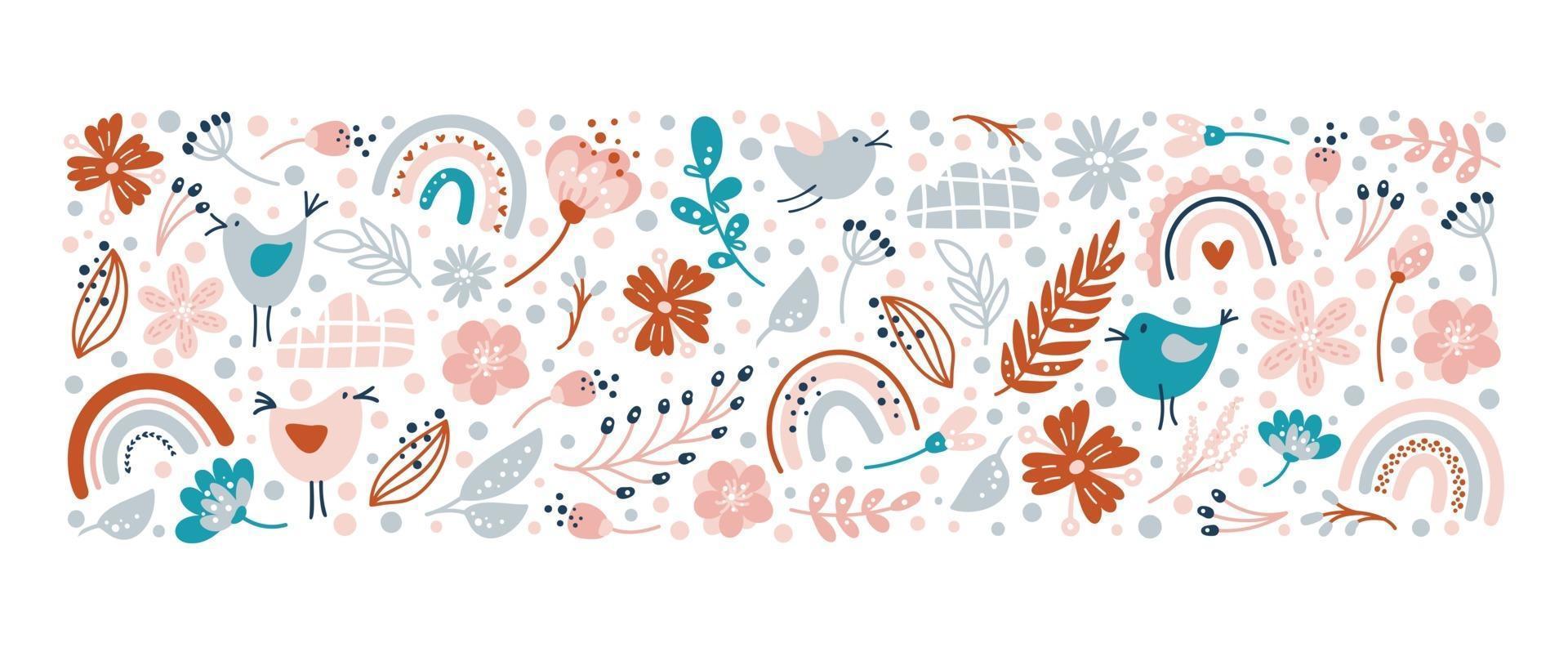 Vector Floral summer rectangle