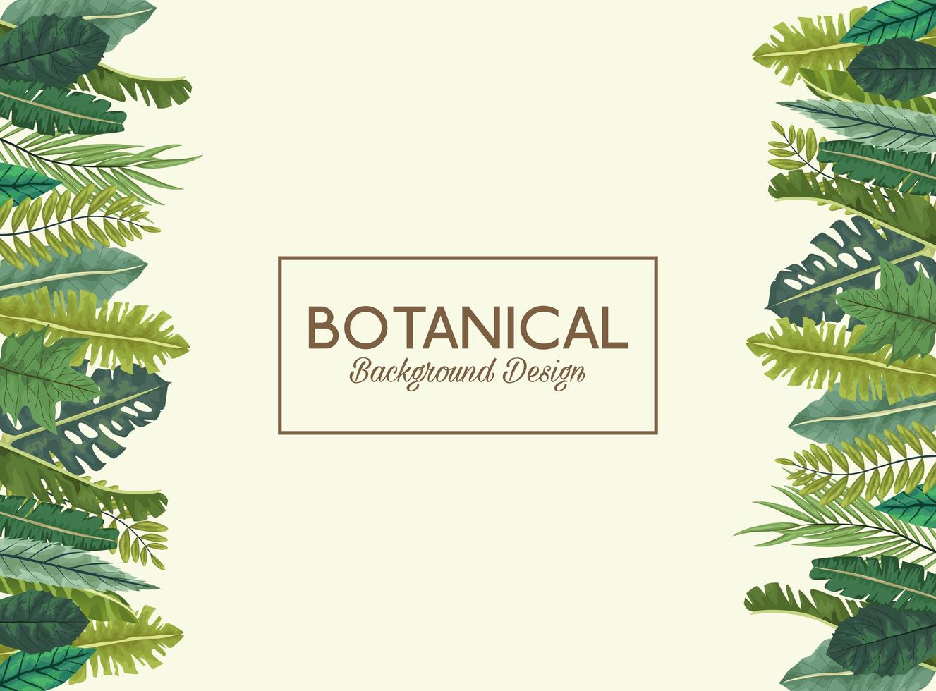 tropical leafs and lettering botanical background design vector